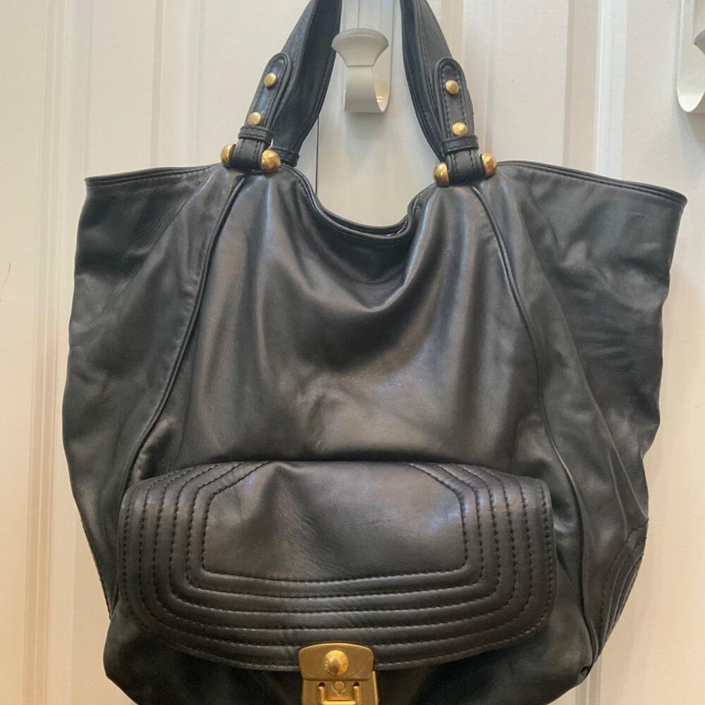Marc by Marc Jacobs Black Lambskin Lip Lining Hobo Bag